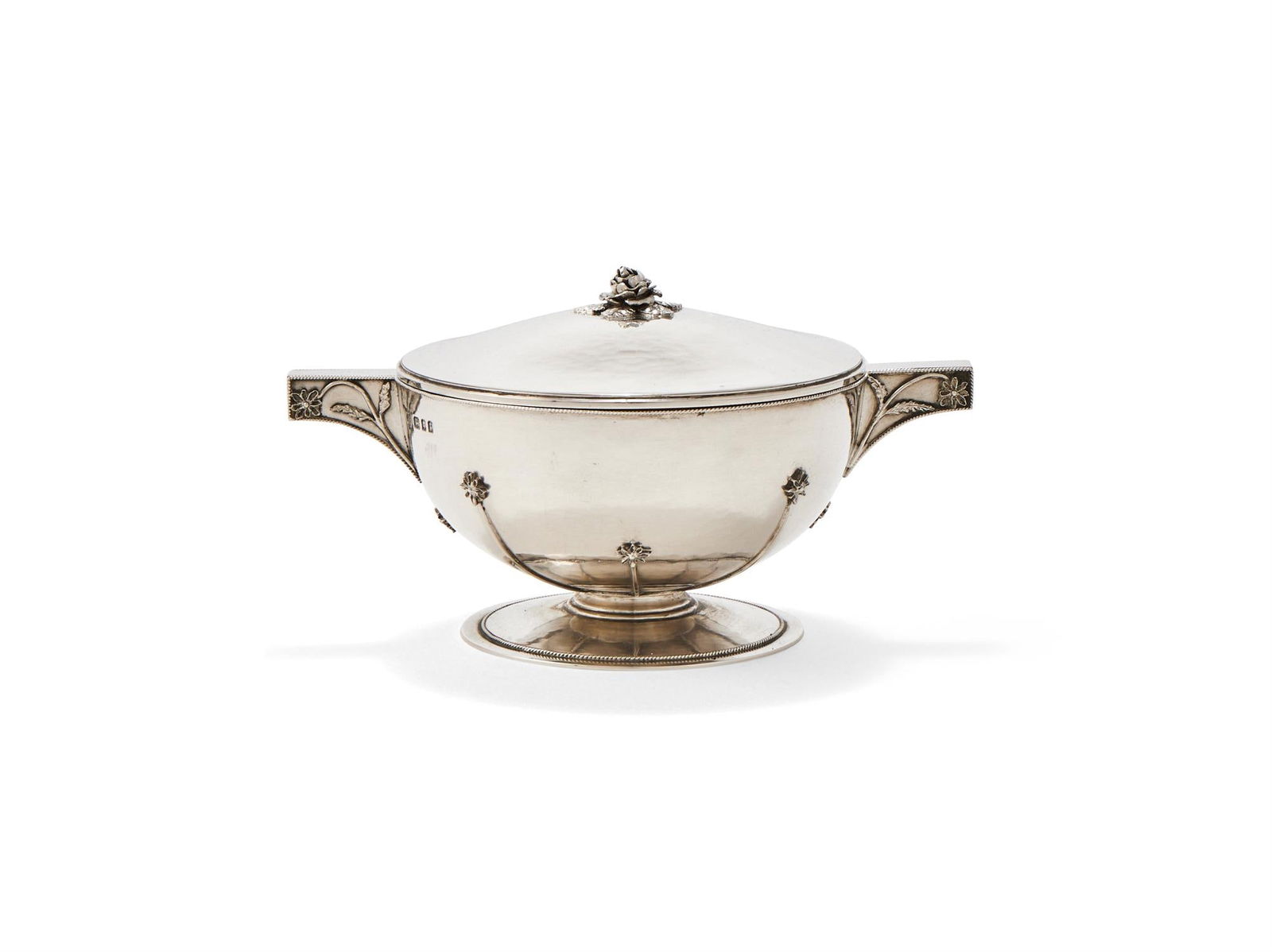 A SILVER DISH AND COVER (1 of 2)