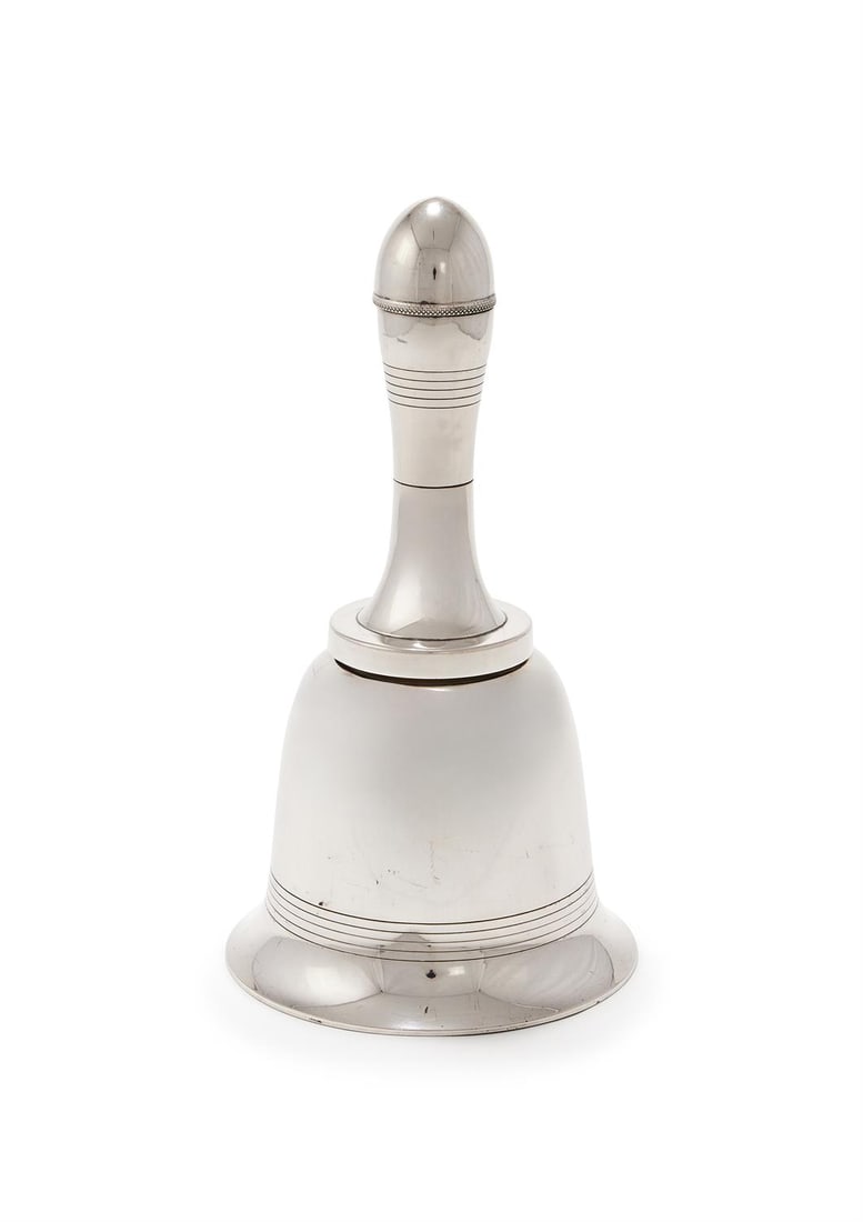 AN ELECTRO-PLATED HAND BELL COCKTAIL SHAKER (1 of 2)