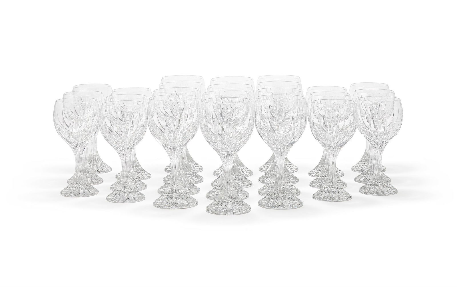 BACCARAT, 'MASSENA' PATTERN, A CRYSTAL GLASS PART TABLE SERVICE (1 of 3)