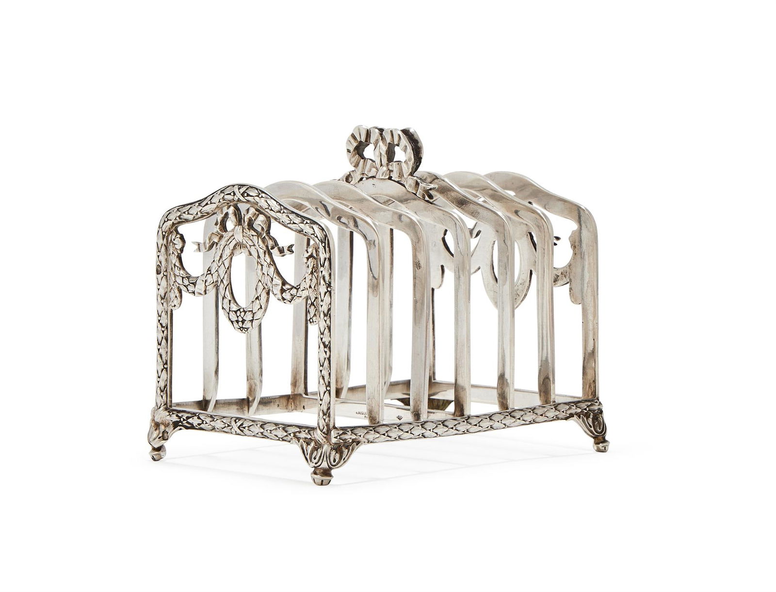 A FRENCH SILVER SIX DIVISION TOAST RACK (1 of 2)