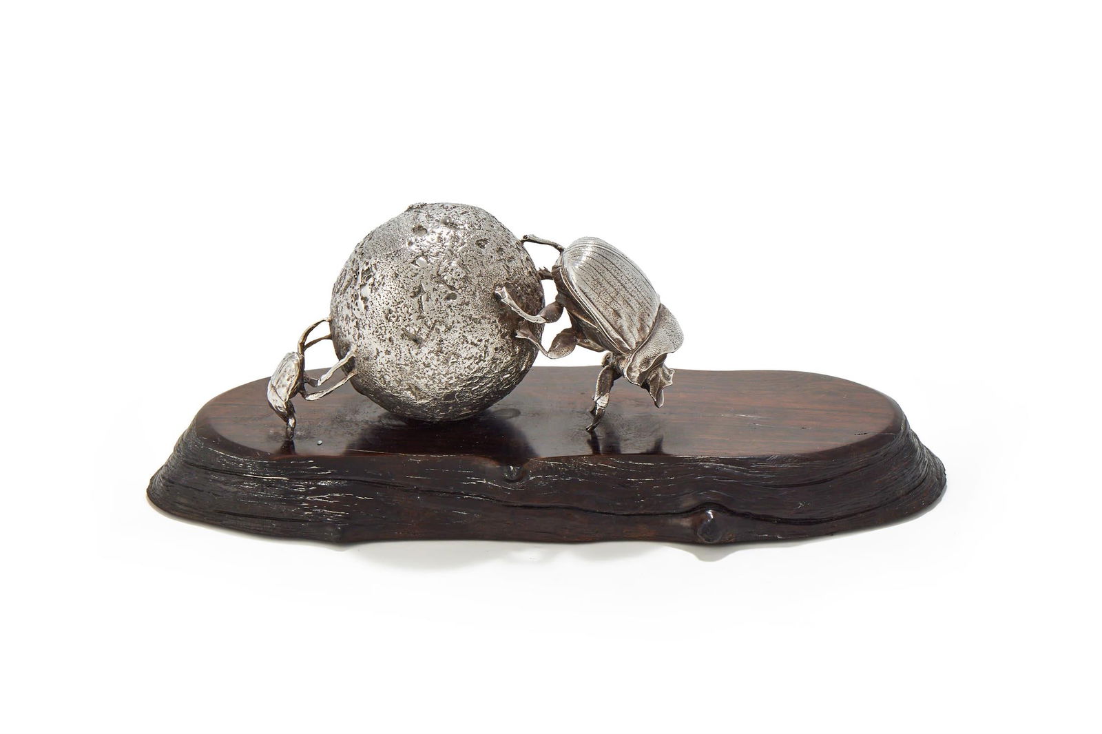PATRICK MAVROS, A SILVER MODEL OF TWO DUNG BEETLES (1 of 3)