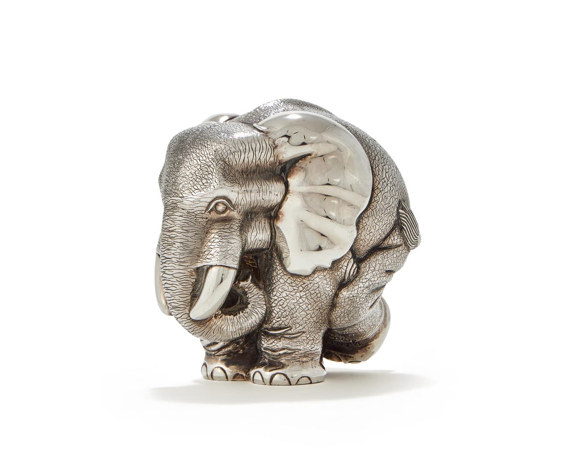 PATRICK MAVROS, A SILVER MODEL OF ZOZO THE ELEPHANT (1 of 4)