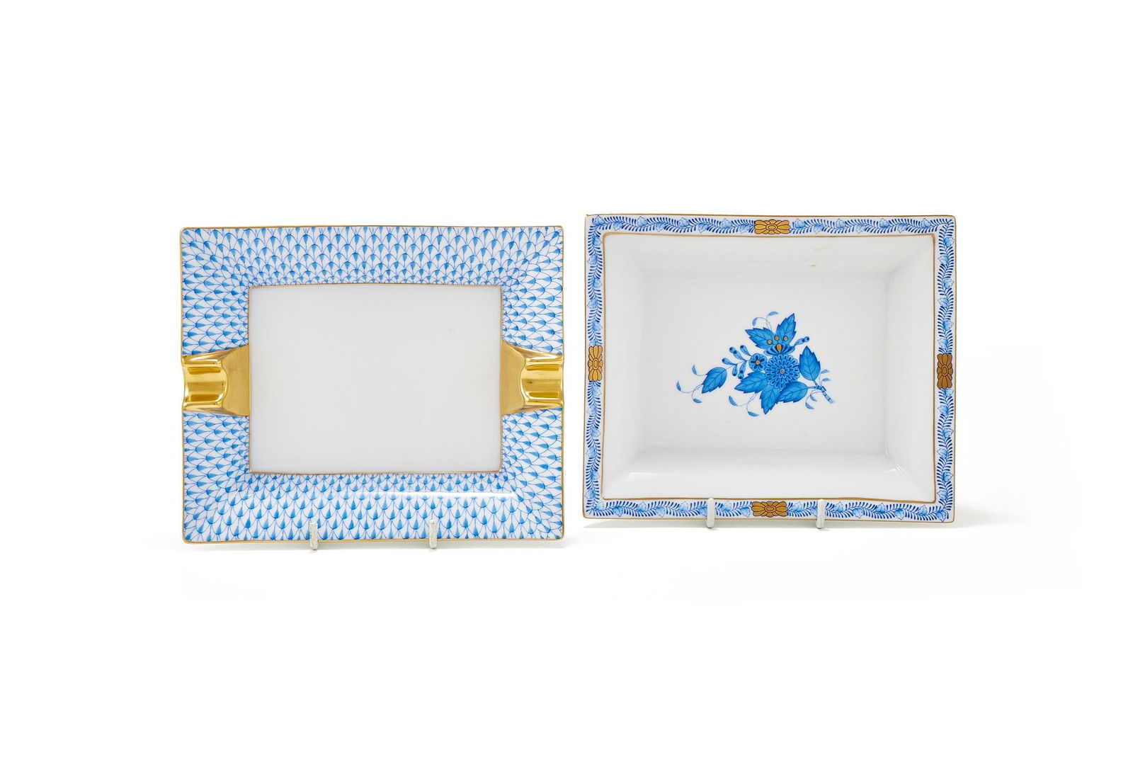 HEREND, TWO RECTANGULAR CERAMIC POCHES VIDES (1 of 4)