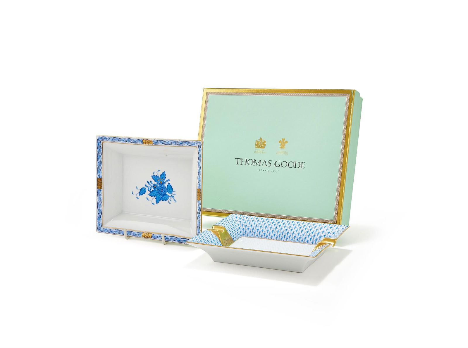 HEREND, TWO RECTANGULAR CERAMIC POCHES VIDES - 3