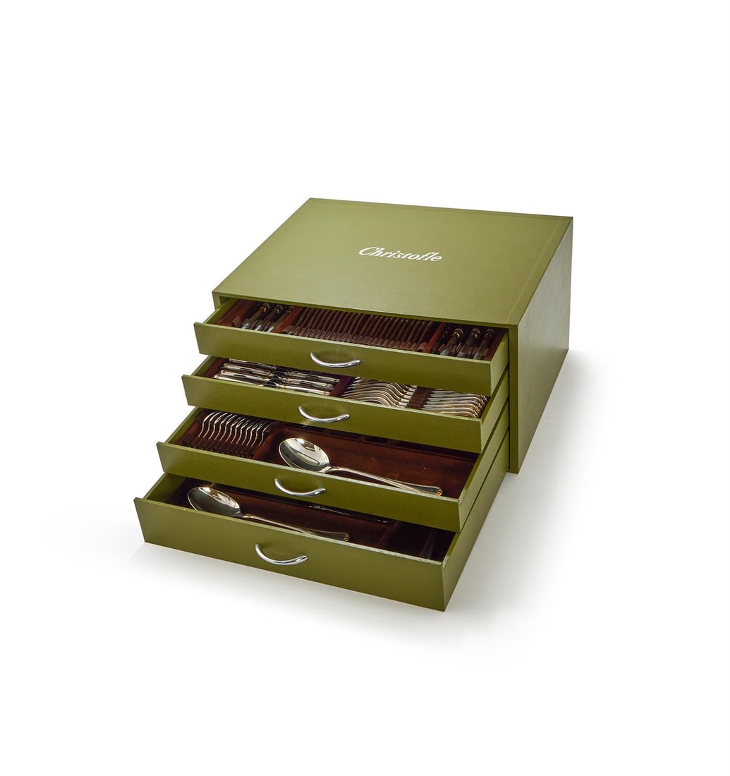 CHRISTOFLE, A FRENCH ELECTRO-PLATED OLD ENGLISH AND THREAD PATTERN TABLE SERVICE (1 of 2)