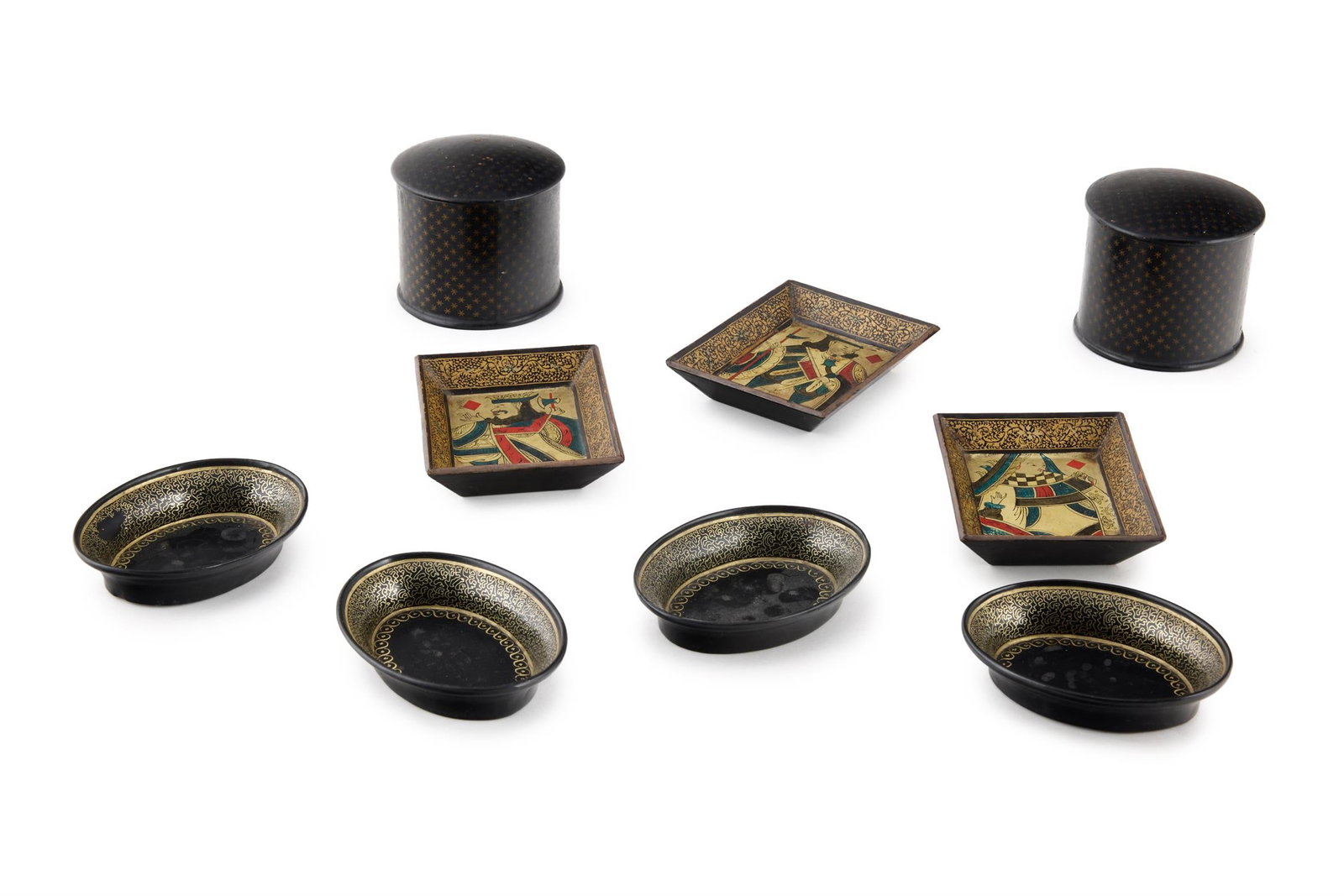 A GROUP OF PAPIER MACHE OBJECTS, EARLY 19TH CENTURY (1 of 2)