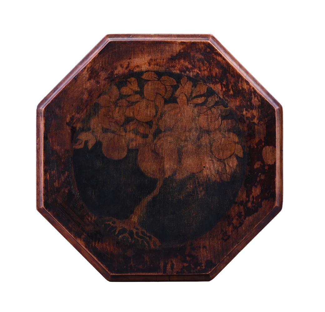 AN ARTS AND CRAFTS PAINTED AND PENWORK DECORATED OCCASIONAL TABLE, POSSIBLY RETAILED BY LIBERTY - 3