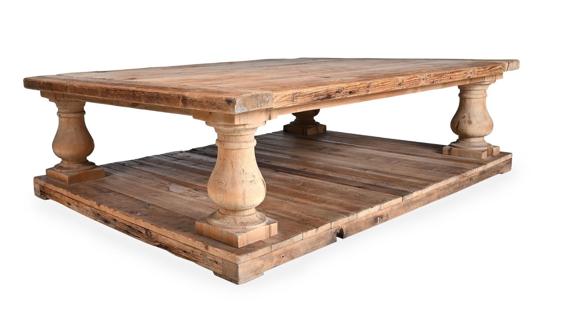 A LARGE PINE LOW CENTRE OR COFFEE TABLE, 20TH CENTURY - 2