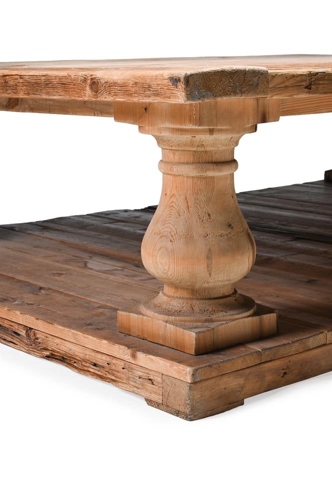 A LARGE PINE LOW CENTRE OR COFFEE TABLE, 20TH CENTURY - 3