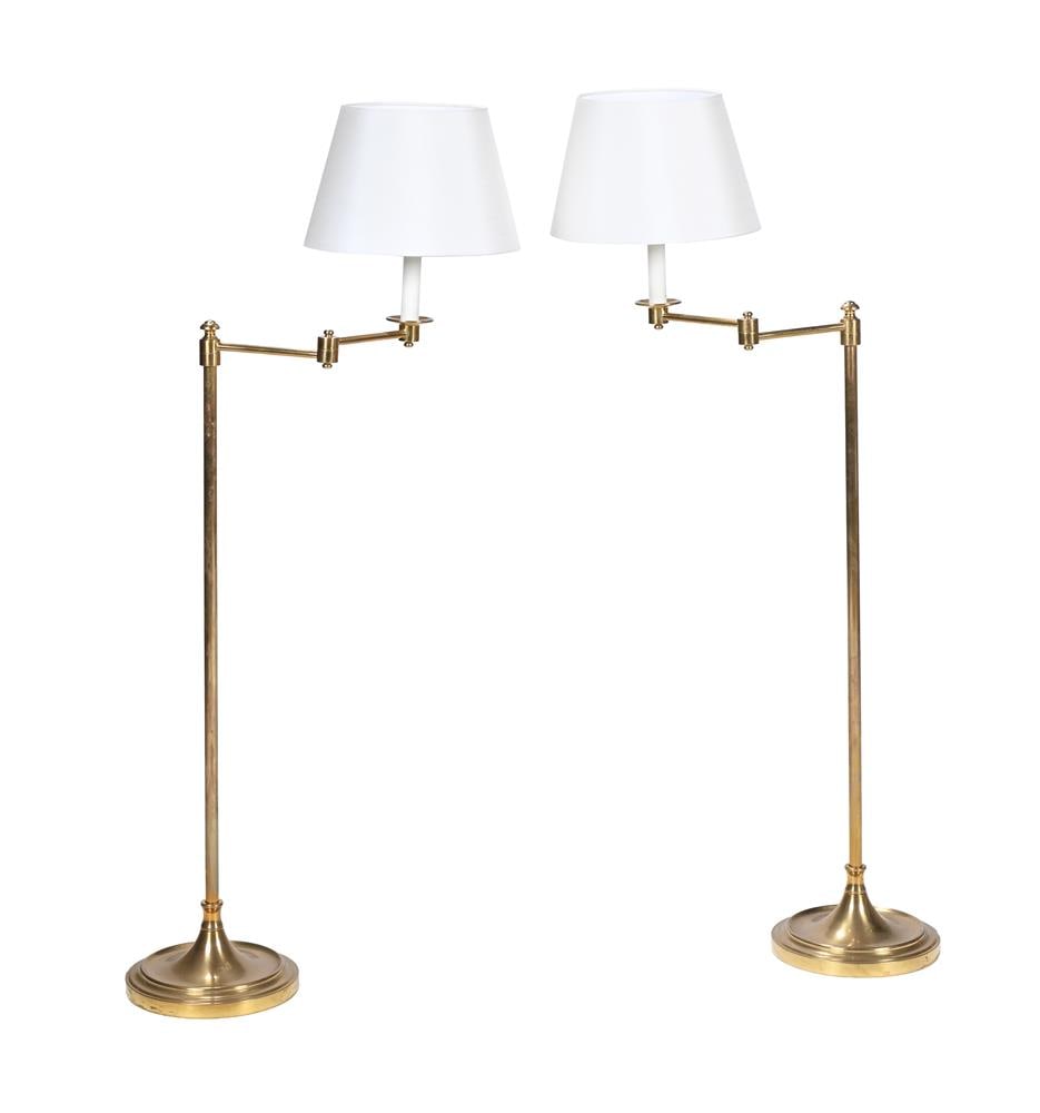 A PAIR OF SHERBOURNE ADJUSTABLE BRASS STANDARD LAMPS, LATE 20TH CENTURY (1 of 1)