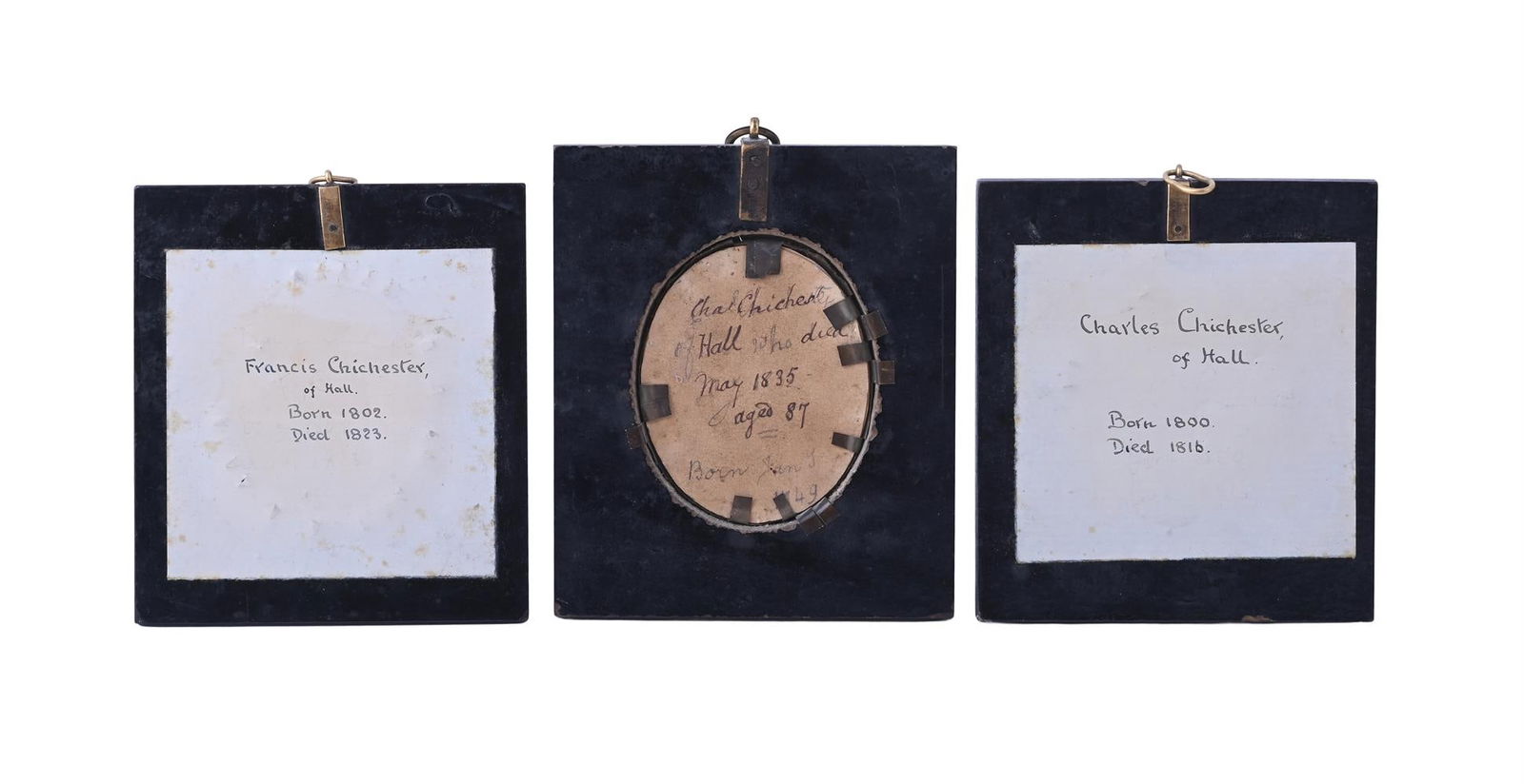 Y EARLY 19TH CENTURY ENGLISH SCHOOL, A PAIR OF MINIATURE PORTRAITS, AND A SILHOUETTE MINIATURE - 2