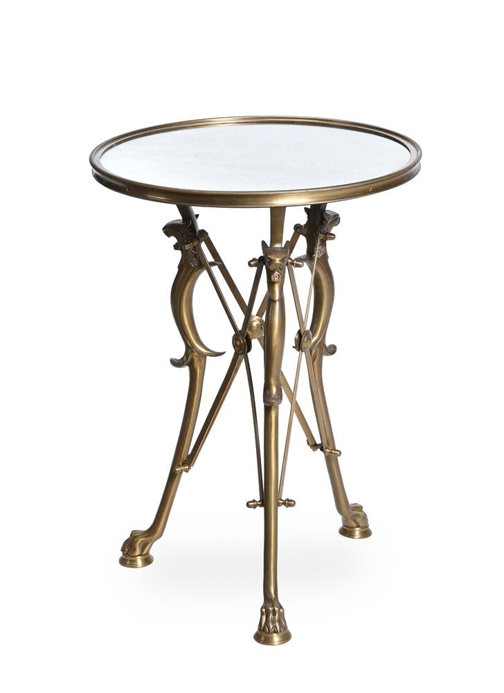 A FRENCH GILT BRONZE GUERIDON, IN THE CLASSICAL POMPEIAN STYLE, MODERN (1 of 3)