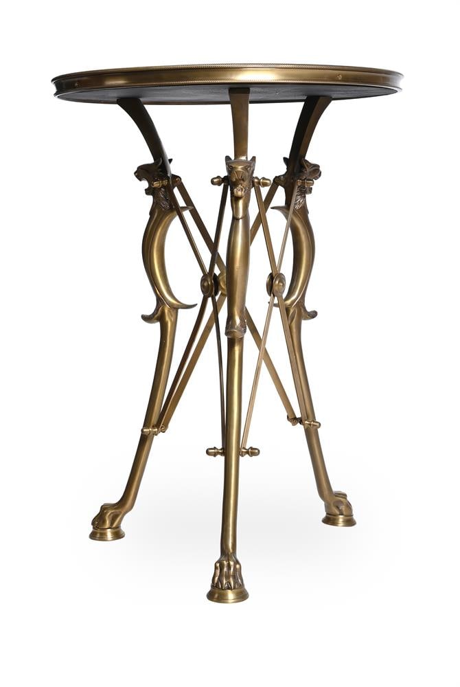 A FRENCH GILT BRONZE GUERIDON, IN THE CLASSICAL POMPEIAN STYLE, MODERN - 3