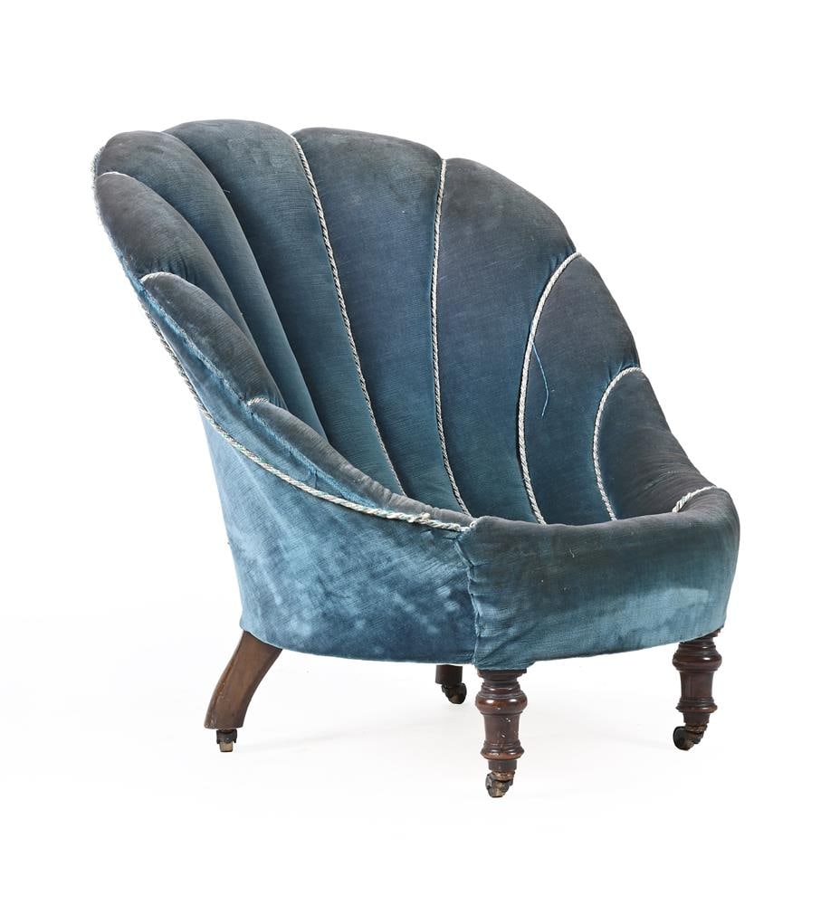 A VICTORIAN SHELL FORM 'GROTTO' LOW CHAIR, CIRCA 1880 - 2