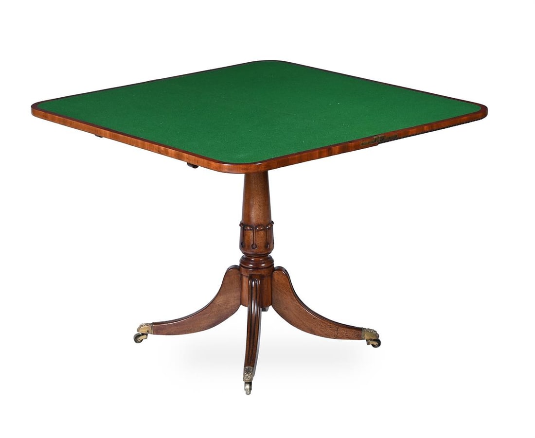 A GEORGE IV MAHOGANY CARD TABLE, IN THE MANNER OF GILLOWS, CIRCA 1825 - 2