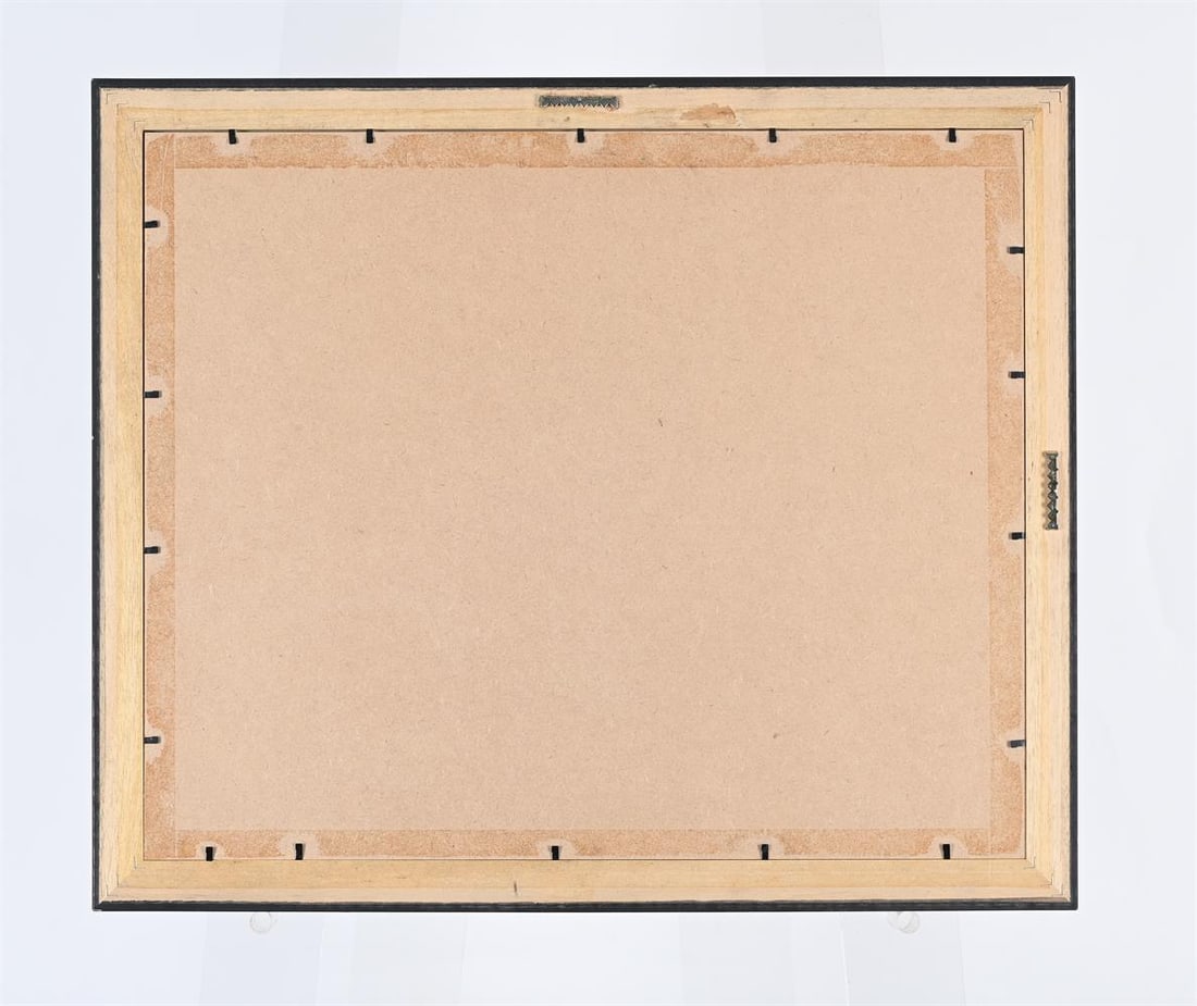 A GROUP OF SIX LARGE RECTANGULAR EBONISED AND BEVELL MIRRORED PICTURE FRAMES, OF RECENT MANUFACTURE - 3