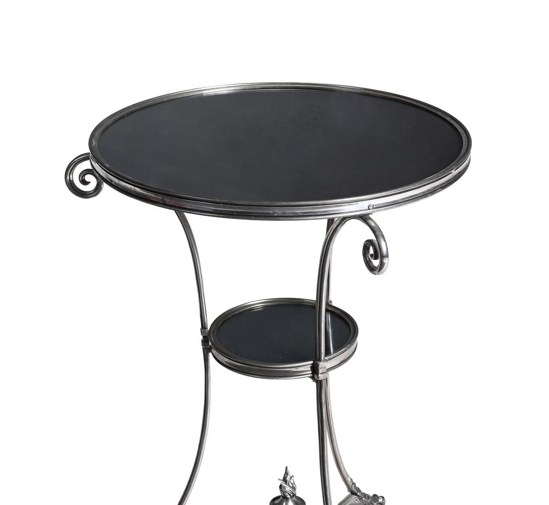 A SILVERED GUERIDON IN FRENCH EMPIRE STYLE, 20TH CENTURY - 2