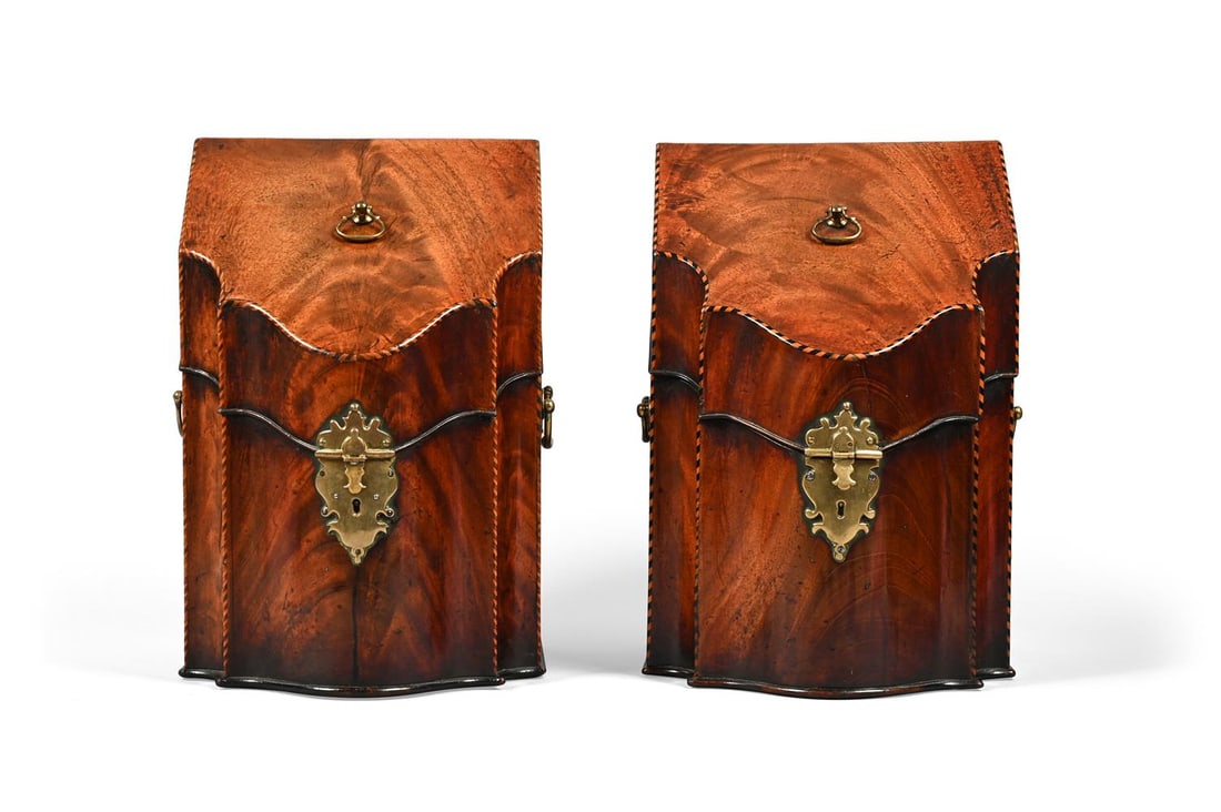 A PAIR OF GEORGE III KNIFE BOXES, CIRCA 1790 - 2