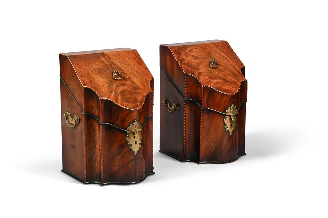 A PAIR OF GEORGE III KNIFE BOXES, CIRCA 1790 - 3