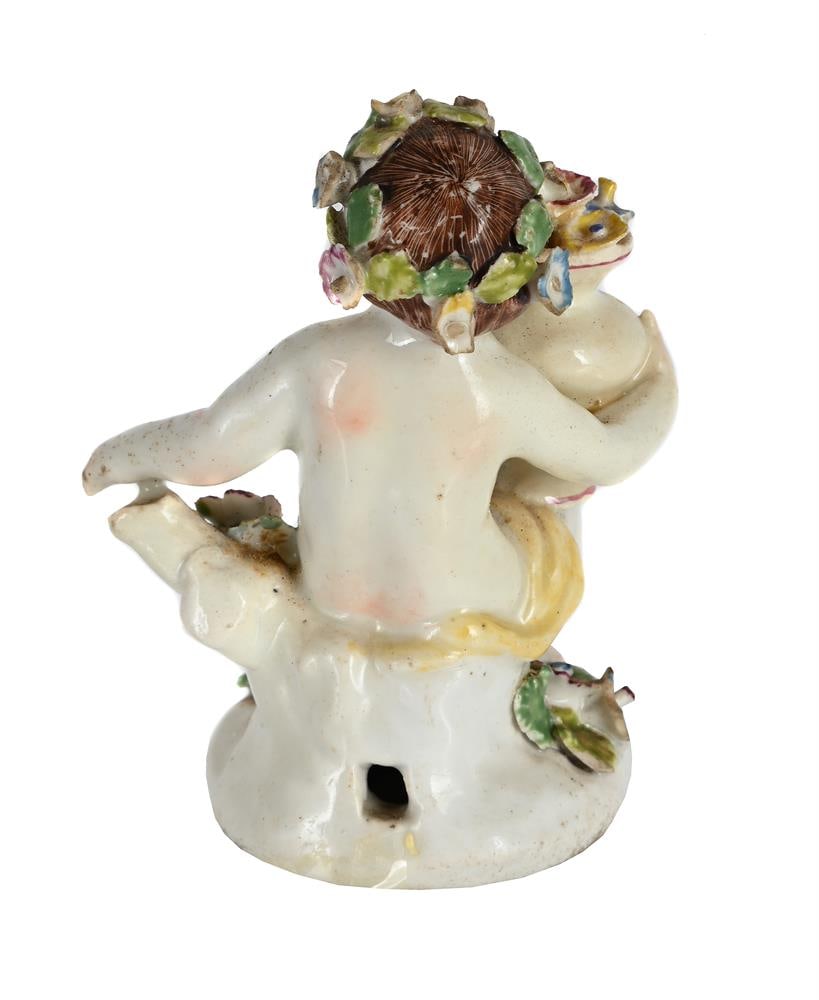 A BOW PORCELAIN MODEL OF A PUTTO, MID 18TH CENTURY - 2
