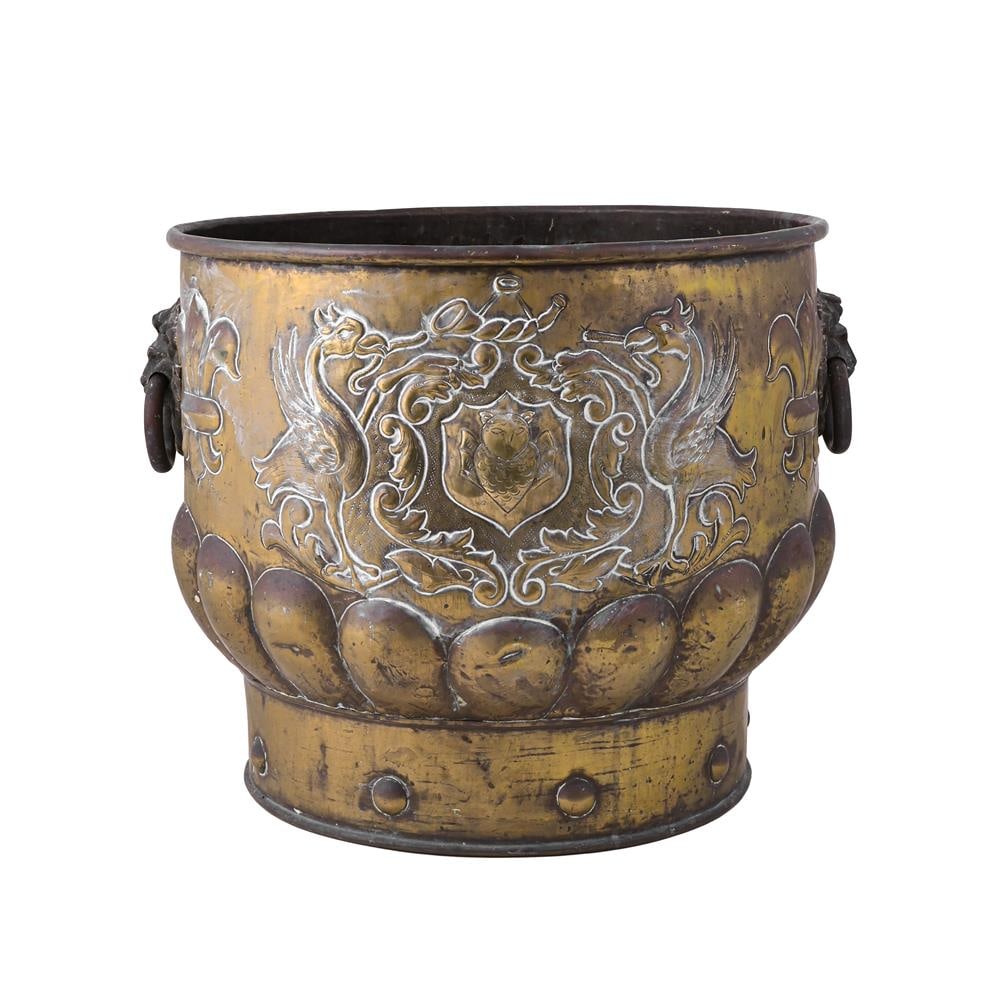 A DUTCH BRASS COAL OR WOOD BUCKET, LATE 19TH CENTURY (1 of 2)