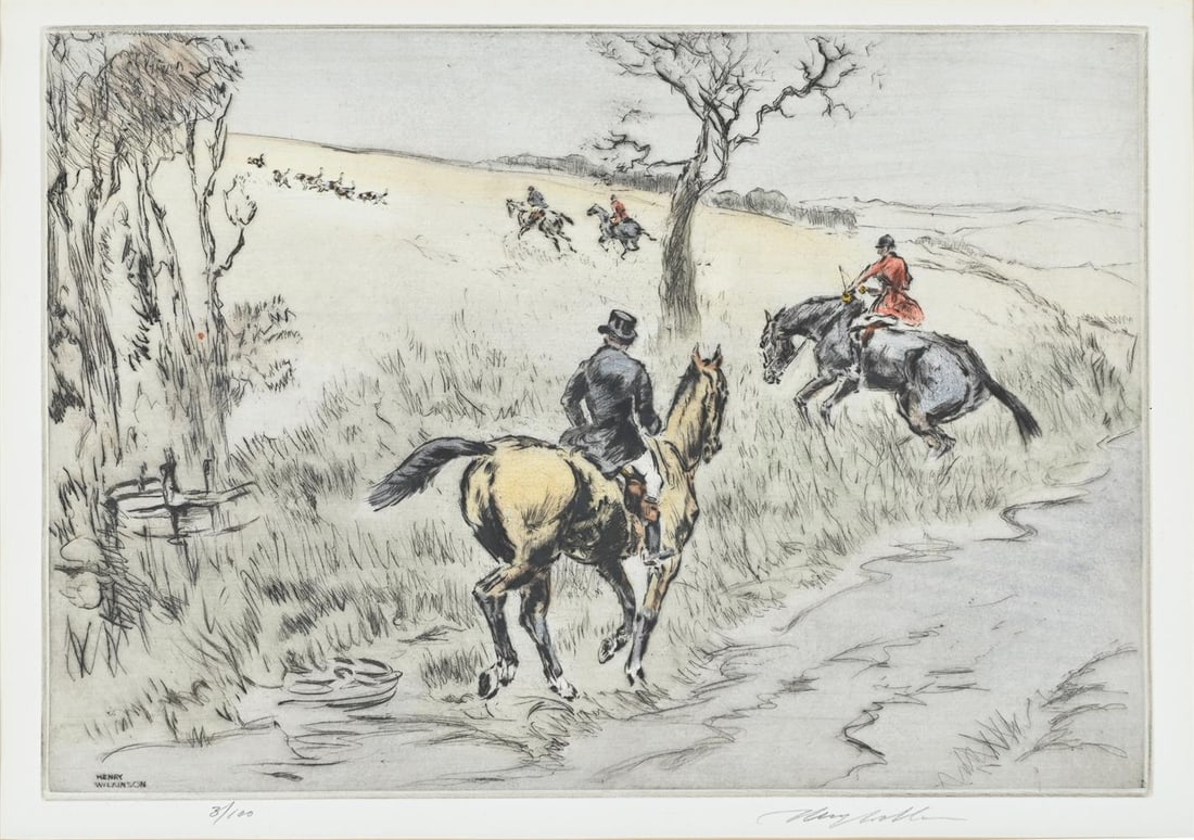λ HENRY WILKINSON (BRITISH 1921-2011), THE HUNT, A SET OF TWO - 5