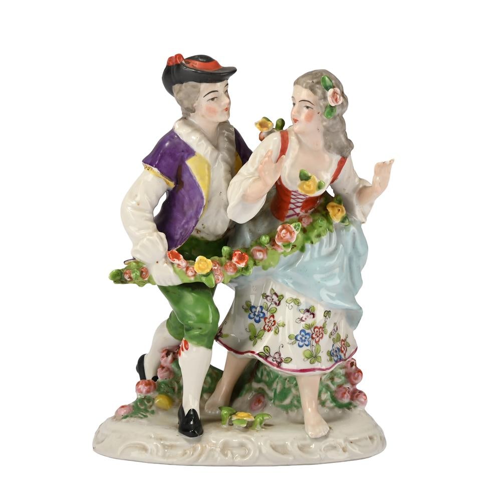 A PAIR OF DERBY FIGURES OF A SPORTSMAN AND HIS COMPANION, CIRCA 1770, TOGETHER WITH ANOTHER - 3