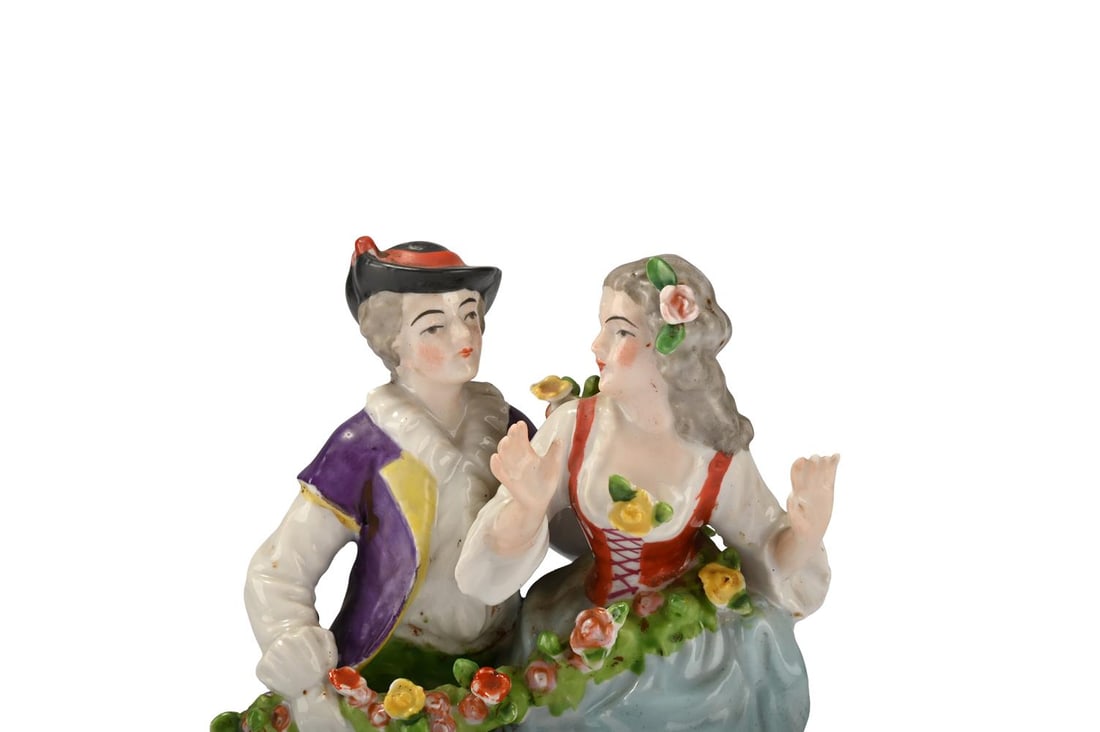 A PAIR OF DERBY FIGURES OF A SPORTSMAN AND HIS COMPANION, CIRCA 1770, TOGETHER WITH ANOTHER - 7