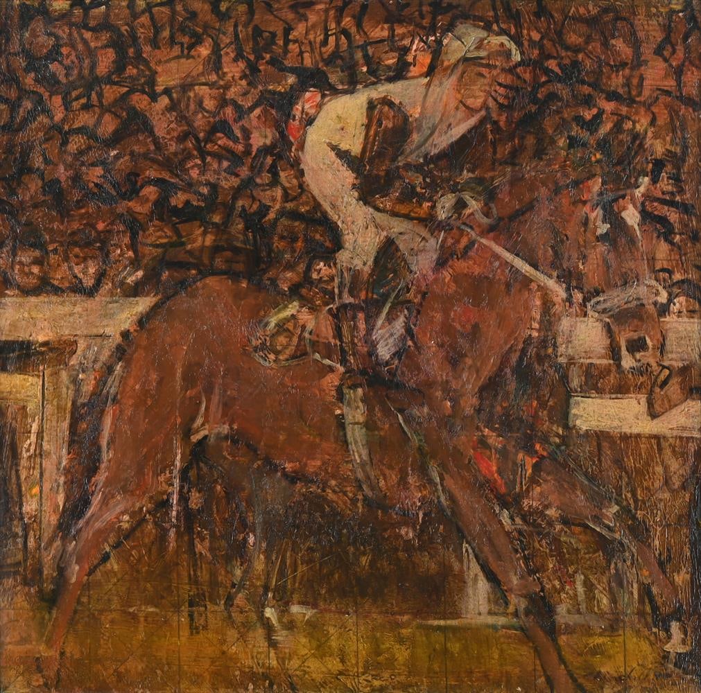 λ MARTIN CHURCHILL (BRITISH B.1954), HORSE AND JOCKEY - 2