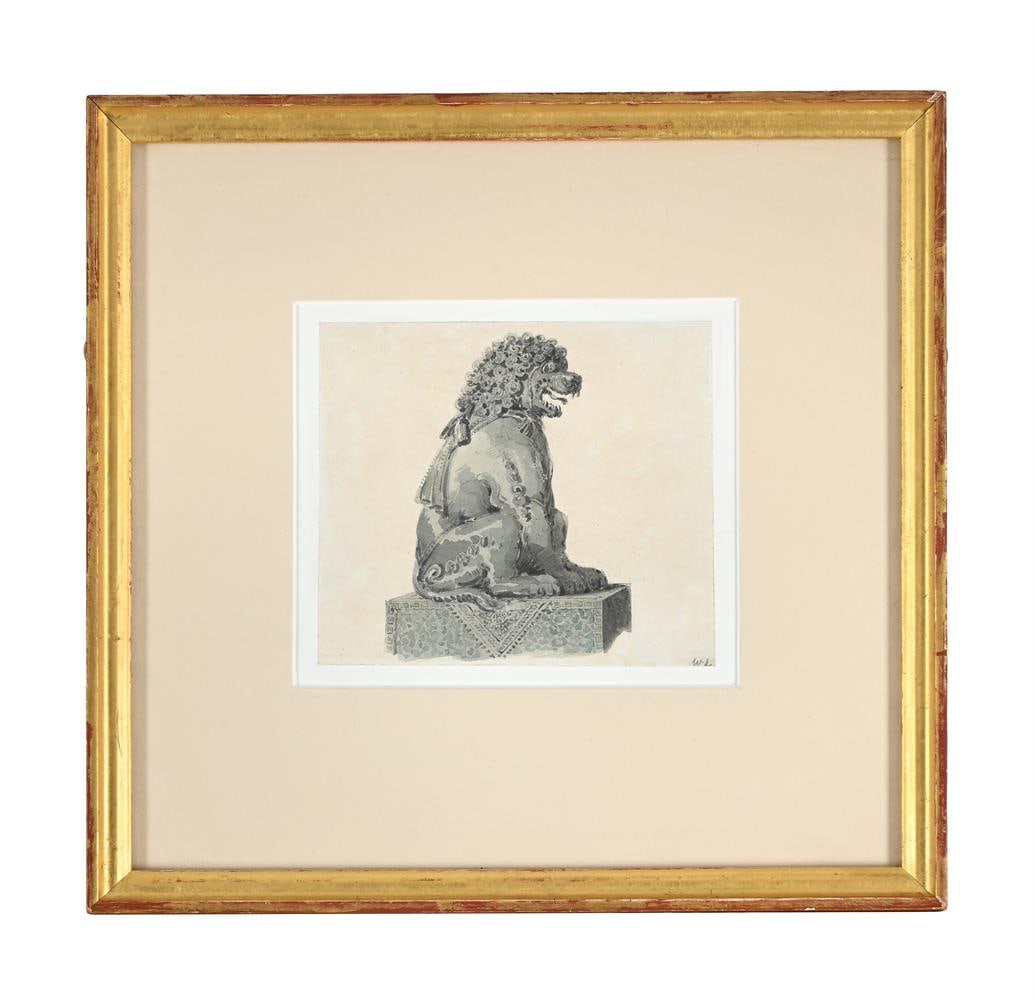 WILLIAM ALEXANDER (BRITISH 1767-1816), BRONZE STATUE OF A LION: WILLIAM ALEXANDER (BRITISH 1767-1816) BRONZE STATUE OF A LION Watercolour and pencil Signed with initials (lower right) 10 x 11.5cm (3¾ x 4½in.) Provenance: