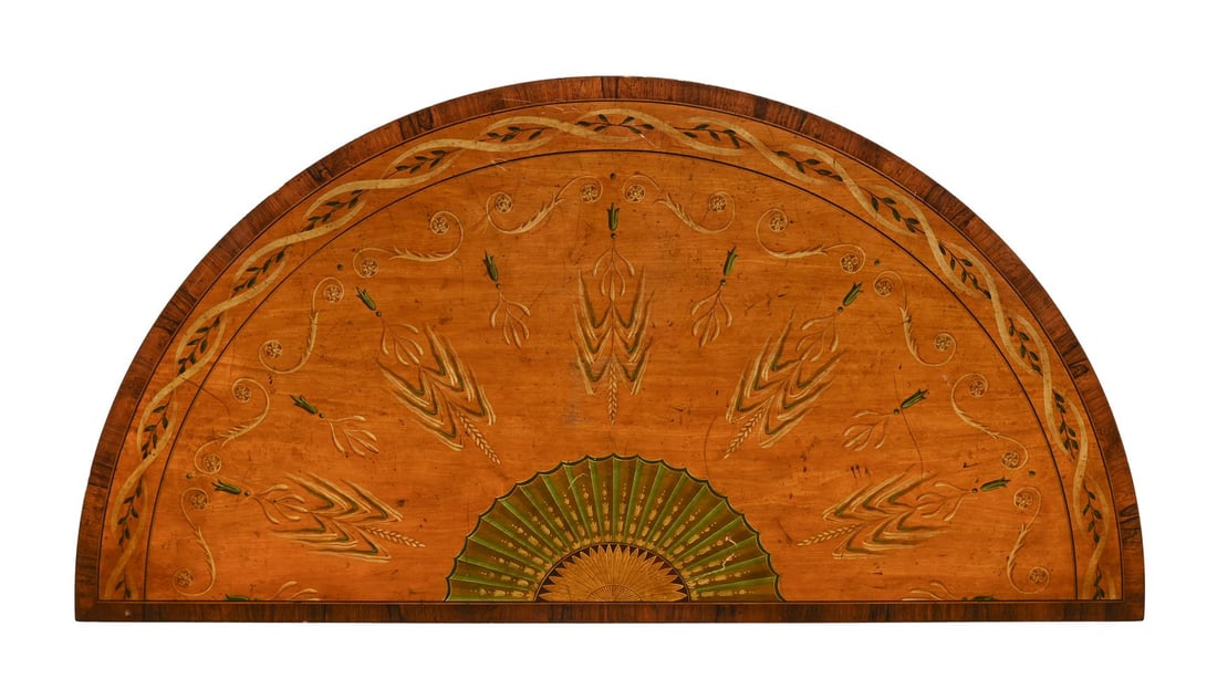 A GILTWOOD AND PAINTED SATINWOOD DEMI-LUNE CONSOLE TABLE, IN THE MANNER OF THOMAS CHIPPENDALE - 2