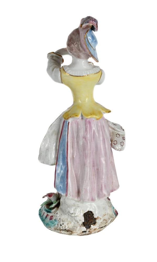 A BOW PORCELAIN MODEL OF THE FEMALE 'NEW DANCER', CIRCA 1760 - 2