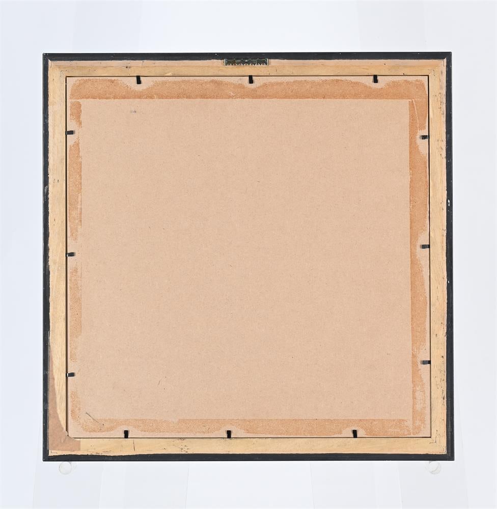 A GROUP OF FIVE EBONISED AND BEVELL MIRRORED PICTURE FRAMES, IN TWO SIZES, OF RECENT MANUFACTURE - 4