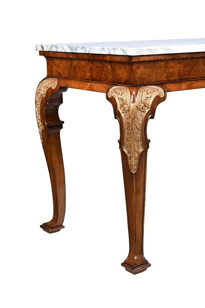 A WALNUT AND PARCEL GILT CONSOLE TABLE, IN GEORGE II STYLE, CONTEMPORARY - 2