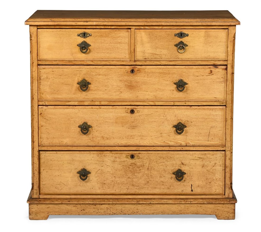 A VICTORIAN ASH CHEST OF DRAWERS, IN THE MANNER OF MORISON & CO., CIRCA 1880 - 2
