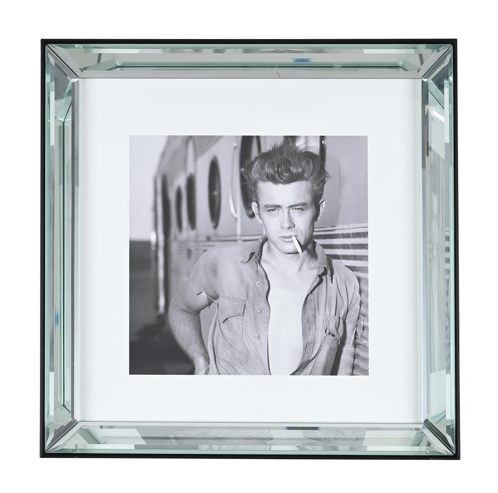 A GROUP OF SIX SQUARE EBONISED AND BEVELL MIRRORED PICTURE FRAMES, OF RECENT MANUFACTURE - 5