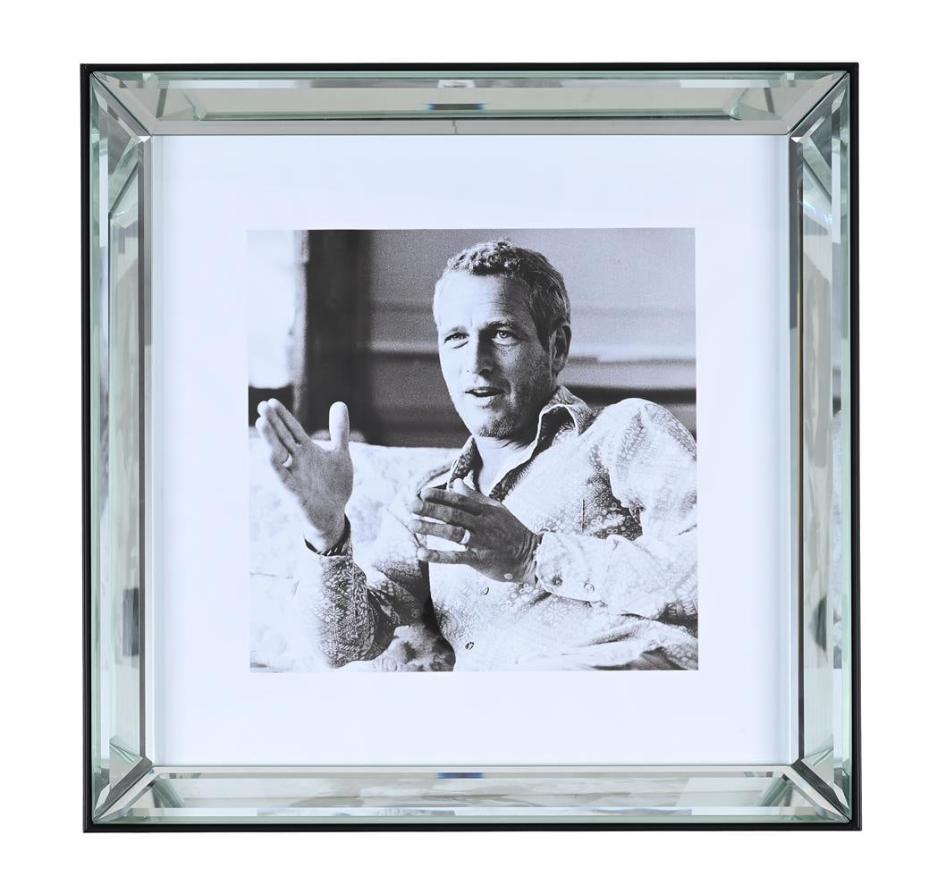 A GROUP OF SIX SQUARE EBONISED AND BEVELL MIRRORED PICTURE FRAMES, OF RECENT MANUFACTURE - 6