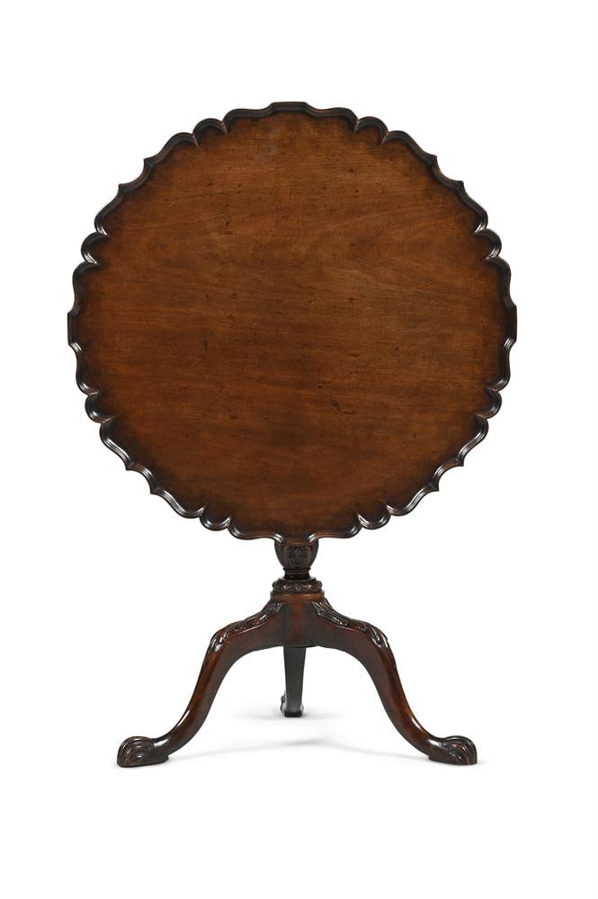 A GEORGE III MAHOGANY PIE CRUST TRIPOD TABLE, CIRCA 1790: A GEORGE III MAHOGANY PIE CRUST TRIPOD TABLE CIRCA 1790 70.5cm high, 76cm diameter Provenance: Purchased from June Elsworth Antiques, Beaconsfield, 12th December 2003 for