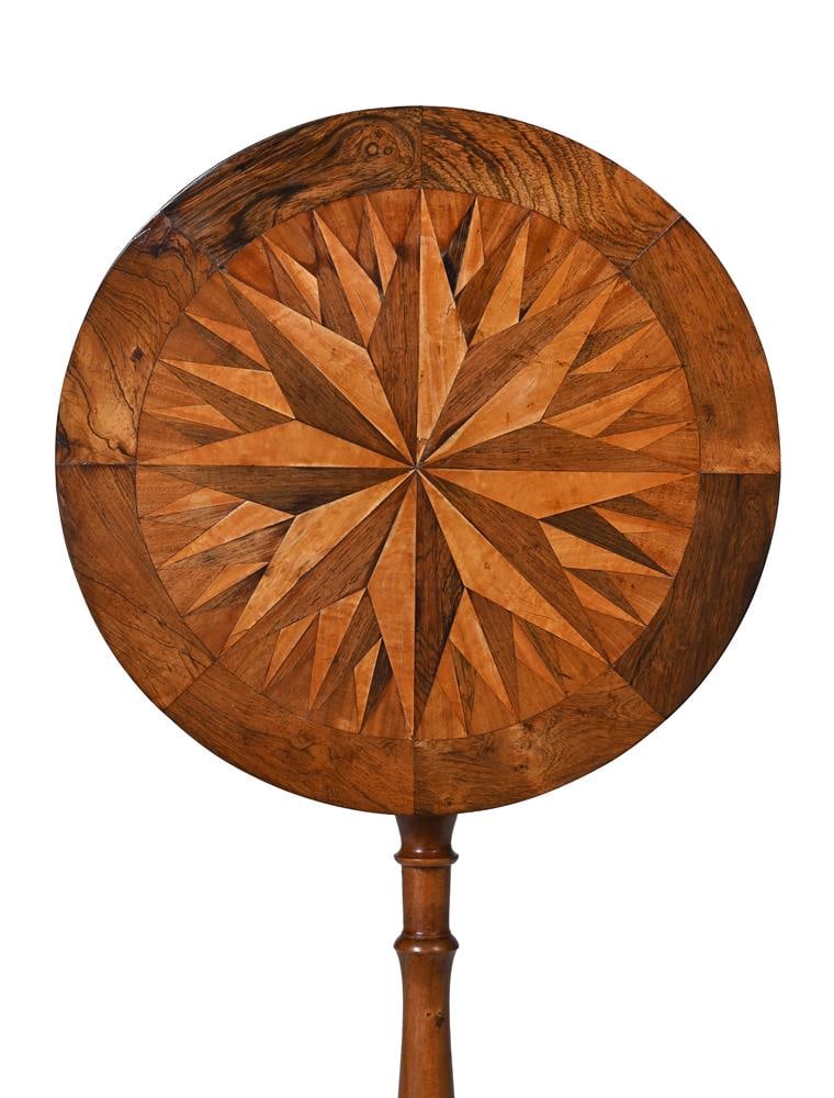 Y A GEORGE IV ROSEWOOD AND SATINWOOD PARQUETRY TILT-TOP WINE TABLE, CIRCA 1825 - 3