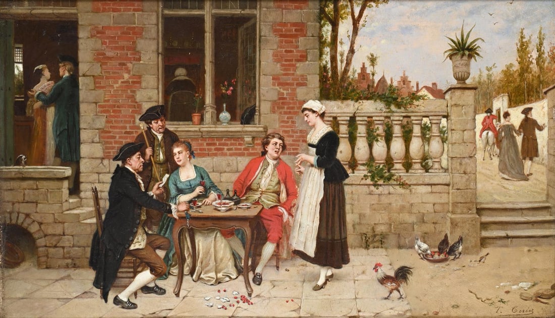 THEODORE CERIEZ (BELGIAN 1832-1904), MERRYMAKING; THE BOOKSELLER (2) - 2