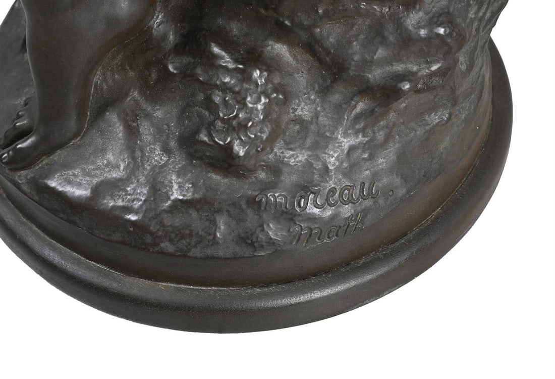 AFTER MATHURIN MOREAU (FRENCH 1822-1912), A COMPOSITE AND COLD CAST BRONZE FIGURE OF PRINTEMPS - 4