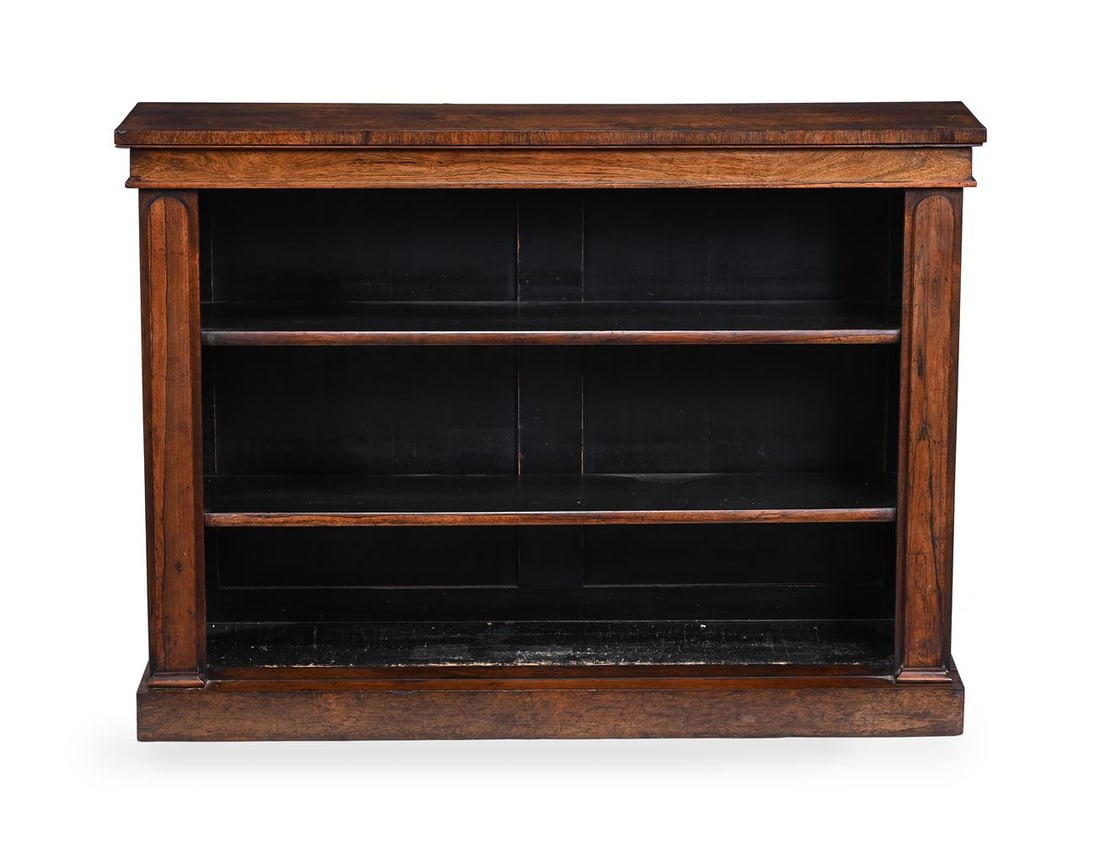Y A WILLIAM IV ROSEWOOD OPEN BOOKCASE, CIRCA 1835: Y A WILLIAM IV ROSEWOOD OPEN BOOKCASE CIRCA 1835 94cm high, 125cm wide, 26cm deep Condition Report: PLEASE NOTE: ALL LOTS ARE LOCATED AT SACKVILLE WEST STORAGE