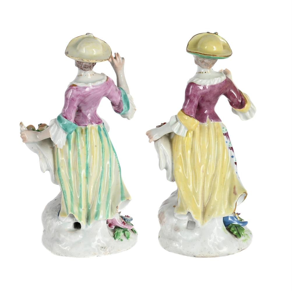 TWO BOW PORCELAIN MODELS OF SHEPHERDESSES, CIRCA 1765 - 2