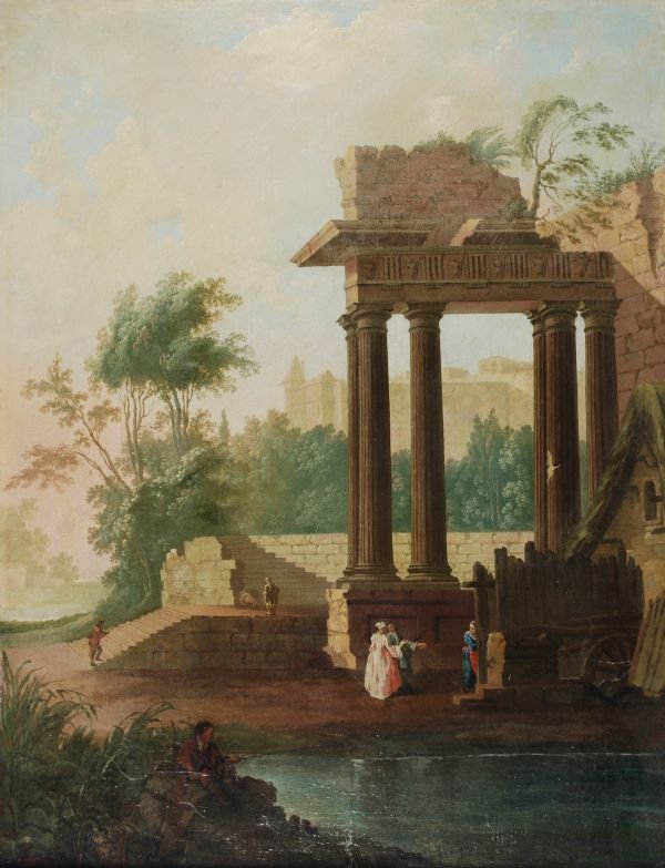 Dutch School (18th century) Figures near Classical