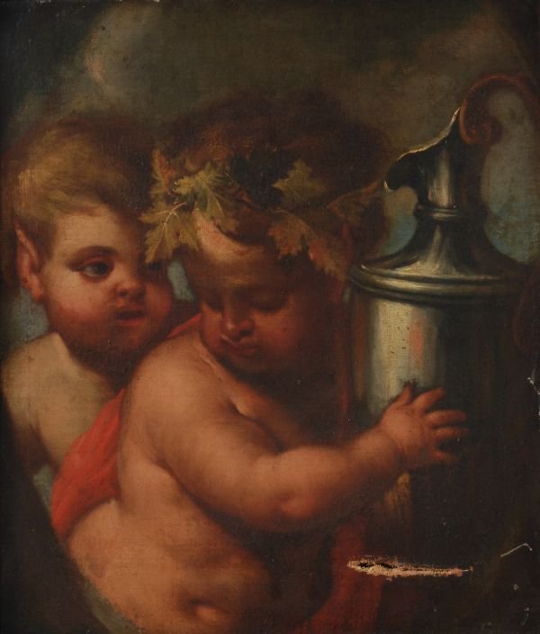 Circle of Guilio Carpioni The infant Bacchus with