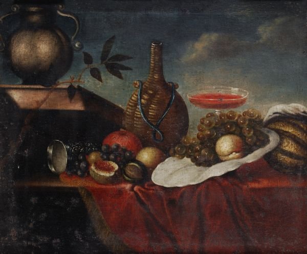 Italian School (18th Century) Grapes, figs, a melo