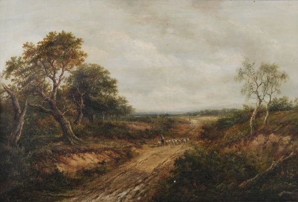 Joseph Thors (1843-1898) A shepherd with his flock