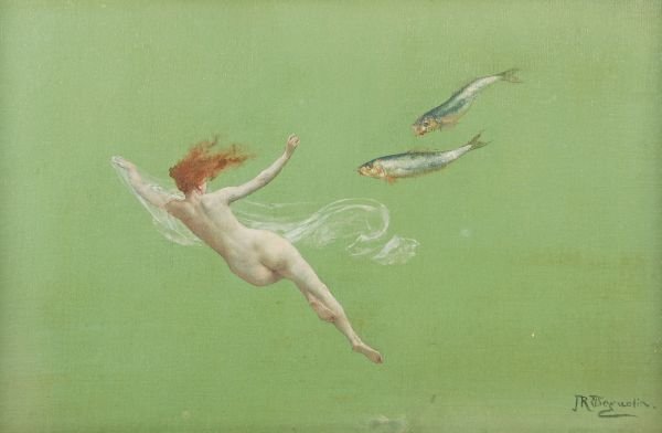 John Reinhard Weguelin (1849-1927) Water Nymph Oil