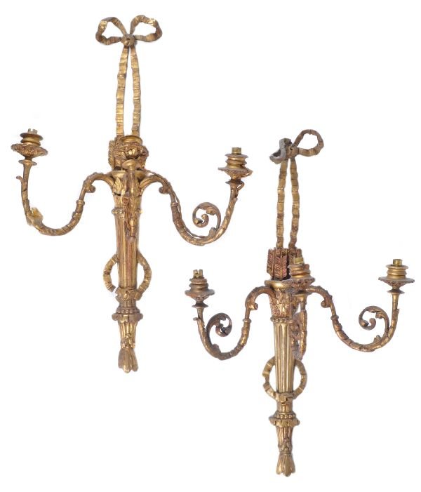 A pair of French giltwood and composition wall app