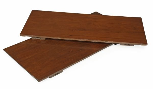 A mahogany extending triple pillar dining table, - 2
